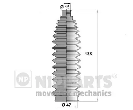 Faltenbalgsatz, Lenkung Vorderachse NIPPARTS N2841032