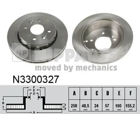 Bremsscheibe NIPPARTS N3300327 Bild Bremsscheibe NIPPARTS N3300327