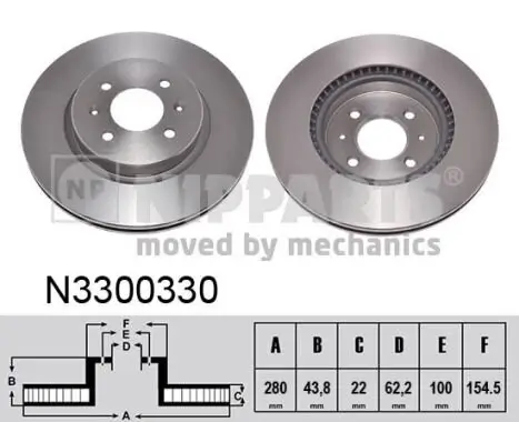 Bremsscheibe Vorderachse NIPPARTS N3300330