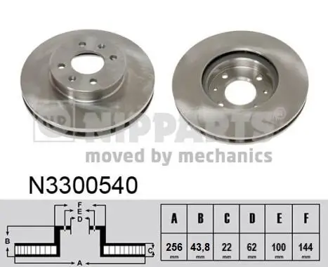 Bremsscheibe NIPPARTS N3300540 Bild Bremsscheibe NIPPARTS N3300540