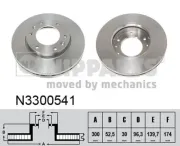 Bremsscheibe Vorderachse NIPPARTS N3300541