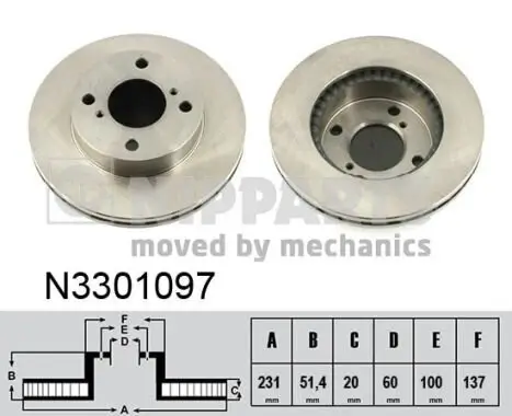 Bremsscheibe NIPPARTS N3301097 Bild Bremsscheibe NIPPARTS N3301097