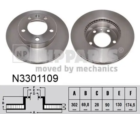 Bremsscheibe NIPPARTS N3301109