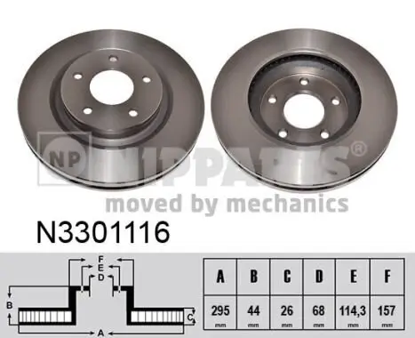 Bremsscheibe Vorderachse links Vorderachse rechts NIPPARTS N3301116