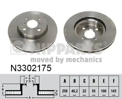 Bremsscheibe NIPPARTS N3302175 Bild Bremsscheibe NIPPARTS N3302175