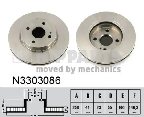 Bremsscheibe Vorderachse NIPPARTS N3303086 Bild Bremsscheibe Vorderachse NIPPARTS N3303086