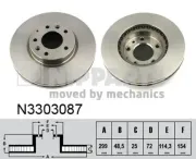 Bremsscheibe Vorderachse NIPPARTS N3303087