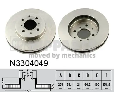 Bremsscheibe Vorderachse NIPPARTS N3304049