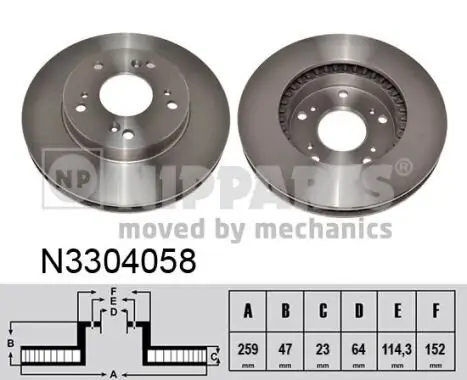 Bremsscheibe NIPPARTS N3304058