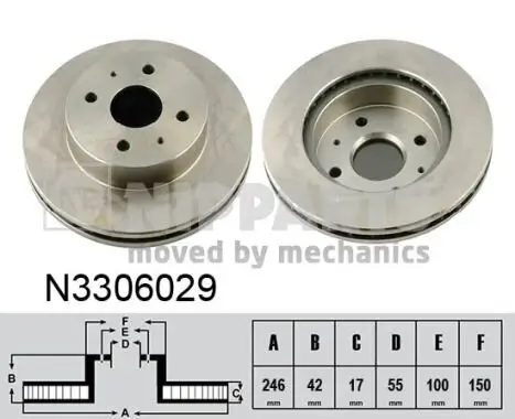 Bremsscheibe Vorderachse NIPPARTS N3306029 Bild Bremsscheibe Vorderachse NIPPARTS N3306029