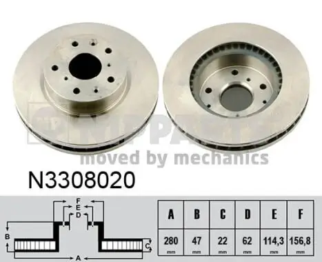 Bremsscheibe Vorderachse NIPPARTS N3308020