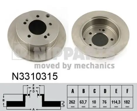 Bremsscheibe Hinterachse NIPPARTS N3310315