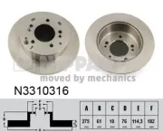 Bremsscheibe Hinterachse links Hinterachse rechts NIPPARTS N3310316