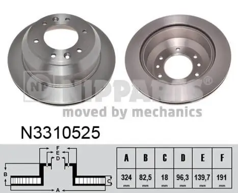 Bremsscheibe Hinterachse NIPPARTS N3310525