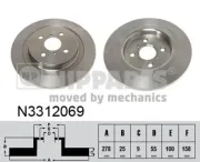 Bremsscheibe Hinterachse NIPPARTS N3312069