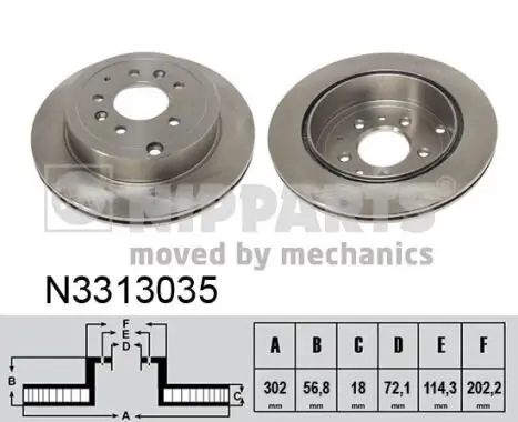 Bremsscheibe NIPPARTS N3313035