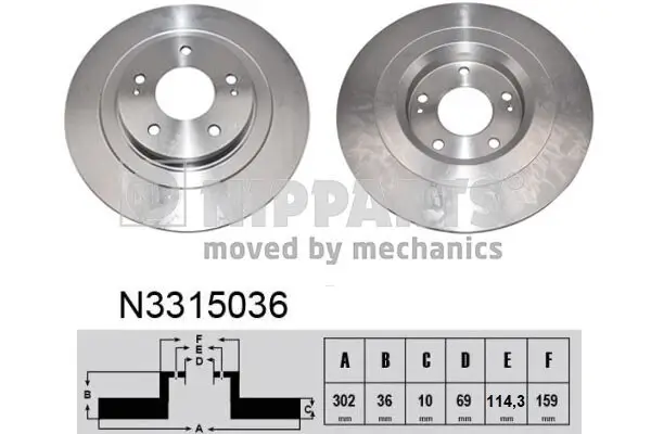 Bremsscheibe Hinterachse NIPPARTS N3315036