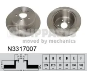 Bremsscheibe Hinterachse NIPPARTS N3317007