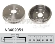 Bremstrommel Hinterachse NIPPARTS N3402051