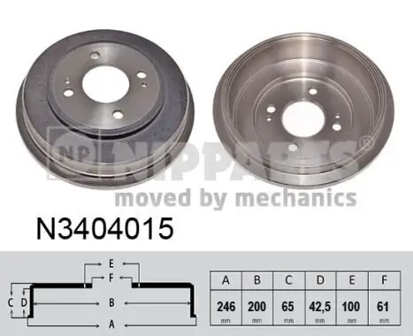 Bremstrommel NIPPARTS N3404015
