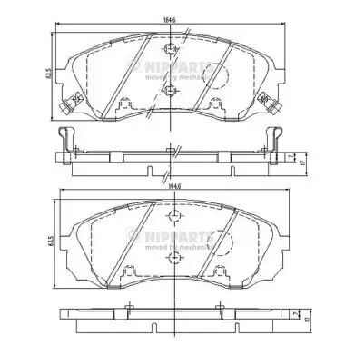 Bremsbelagsatz, Scheibenbremse NIPPARTS N3600329 Bild Bremsbelagsatz, Scheibenbremse NIPPARTS N3600329