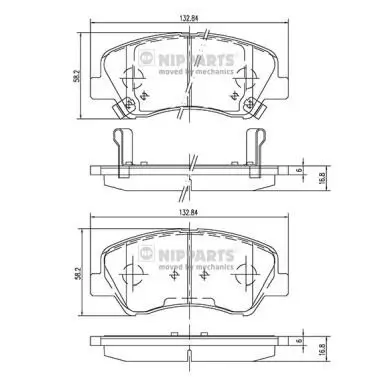 Bremsbelagsatz, Scheibenbremse NIPPARTS N3600550 Bild Bremsbelagsatz, Scheibenbremse NIPPARTS N3600550