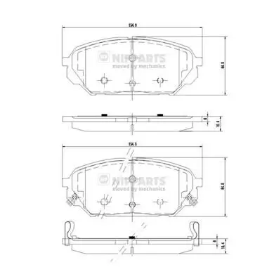 Bremsbelagsatz, Scheibenbremse Vorderachse NIPPARTS N3600551 Bild Bremsbelagsatz, Scheibenbremse Vorderachse NIPPARTS N3600551