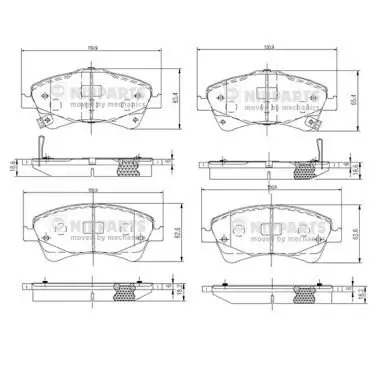 Bremsbelagsatz, Scheibenbremse Vorderachse NIPPARTS N3602133 Bild Bremsbelagsatz, Scheibenbremse Vorderachse NIPPARTS N3602133