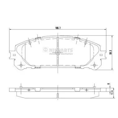 Bremsbelagsatz, Scheibenbremse NIPPARTS N3602139 Bild Bremsbelagsatz, Scheibenbremse NIPPARTS N3602139