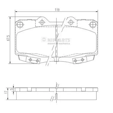 Bremsbelagsatz, Scheibenbremse NIPPARTS N3602145 Bild Bremsbelagsatz, Scheibenbremse NIPPARTS N3602145