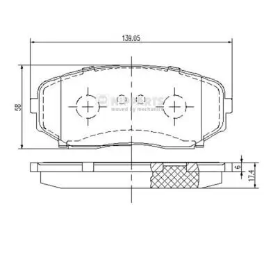 Bremsbelagsatz, Scheibenbremse NIPPARTS N3603070