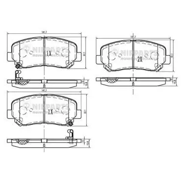 Bremsbelagsatz, Scheibenbremse Vorderachse NIPPARTS N3603073