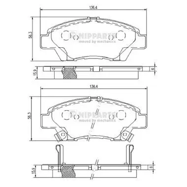 Bremsbelagsatz, Scheibenbremse Vorderachse NIPPARTS N3604068