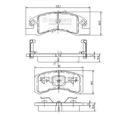 Bremsbelagsatz, Scheibenbremse Vorderachse NIPPARTS N3606021