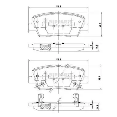 Bremsbelagsatz, Scheibenbremse Hinterachse NIPPARTS N3610312