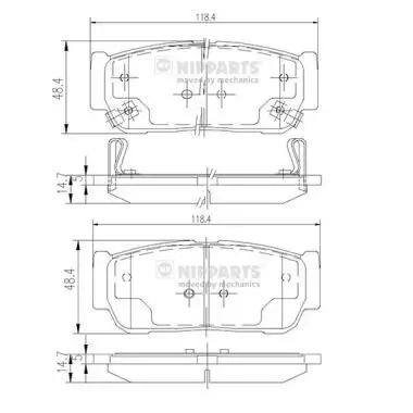 Bremsbelagsatz, Scheibenbremse Hinterachse NIPPARTS N3610402
