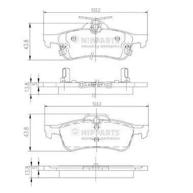 Bremsbelagsatz, Scheibenbremse Hinterachse NIPPARTS N3612036