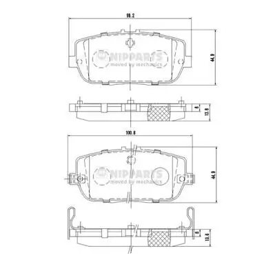 Bremsbelagsatz, Scheibenbremse Hinterachse NIPPARTS N3613021 Bild Bremsbelagsatz, Scheibenbremse Hinterachse NIPPARTS N3613021