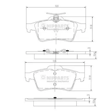 Bremsbelagsatz, Scheibenbremse NIPPARTS N3613022