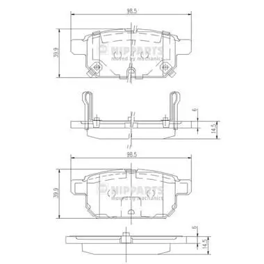Bremsbelagsatz, Scheibenbremse Hinterachse NIPPARTS N3618002
