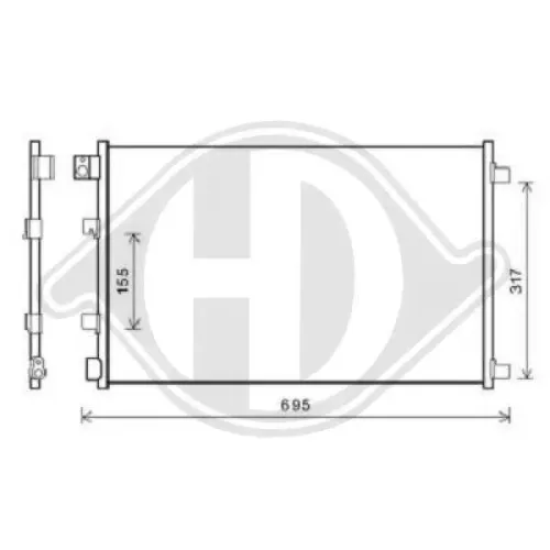 Kondensator, Klimaanlage DIEDERICHS DCC1115 Bild Kondensator, Klimaanlage DIEDERICHS DCC1115