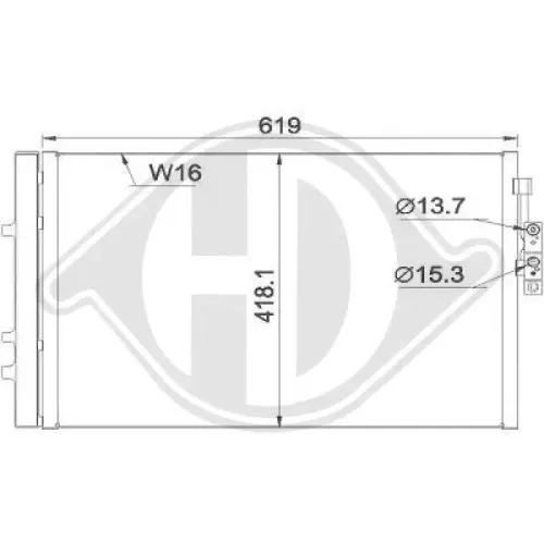 Kondensator, Klimaanlage DIEDERICHS DCC1581 Bild Kondensator, Klimaanlage DIEDERICHS DCC1581