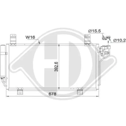 Kondensator, Klimaanlage DIEDERICHS DCC1680 Bild Kondensator, Klimaanlage DIEDERICHS DCC1680