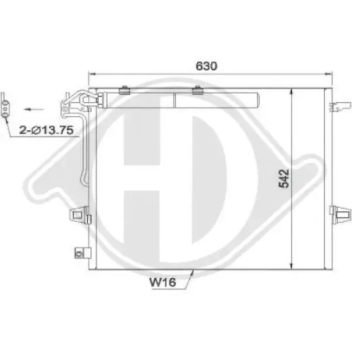 Kondensator, Klimaanlage DIEDERICHS DCC1692 Bild Kondensator, Klimaanlage DIEDERICHS DCC1692