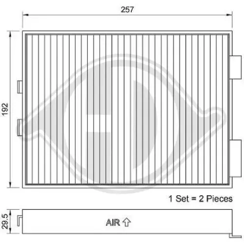 Filter, Innenraumluft DIEDERICHS DCI0037S Bild Filter, Innenraumluft DIEDERICHS DCI0037S