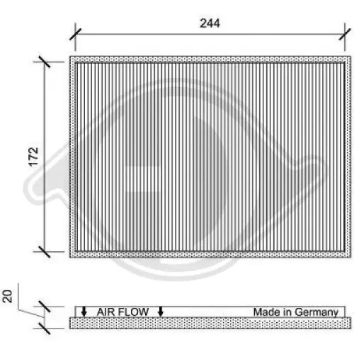 Filter, Innenraumluft DIEDERICHS DCI0161 Bild Filter, Innenraumluft DIEDERICHS DCI0161