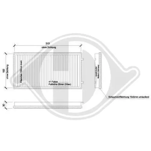 Filter, Innenraumluft DIEDERICHS DCI1093S Bild Filter, Innenraumluft DIEDERICHS DCI1093S