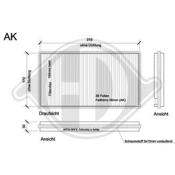 Filter, Innenraumluft DIEDERICHS DCI1094S