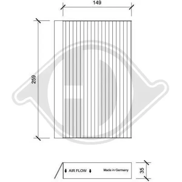 Filter, Innenraumluft DIEDERICHS DCI1196 Bild Filter, Innenraumluft DIEDERICHS DCI1196