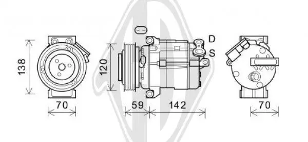 Kompressor, Klimaanlage 12 V DIEDERICHS DCK1690